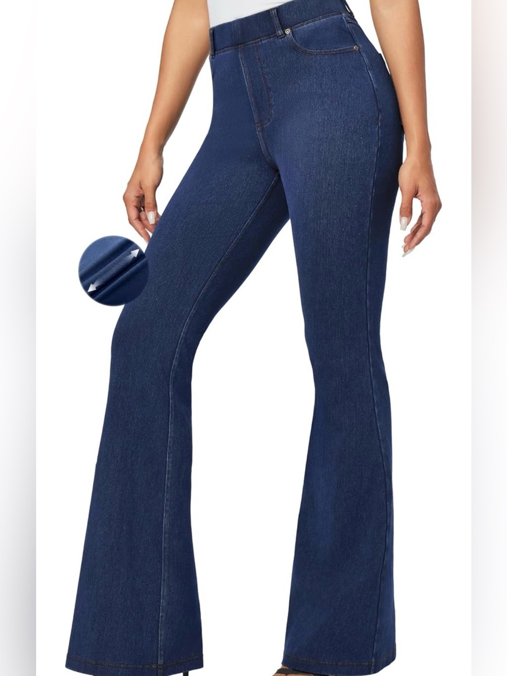 IUGA Bell Bottom Stretchy Pull on Jean leggings  w/Tummy Control